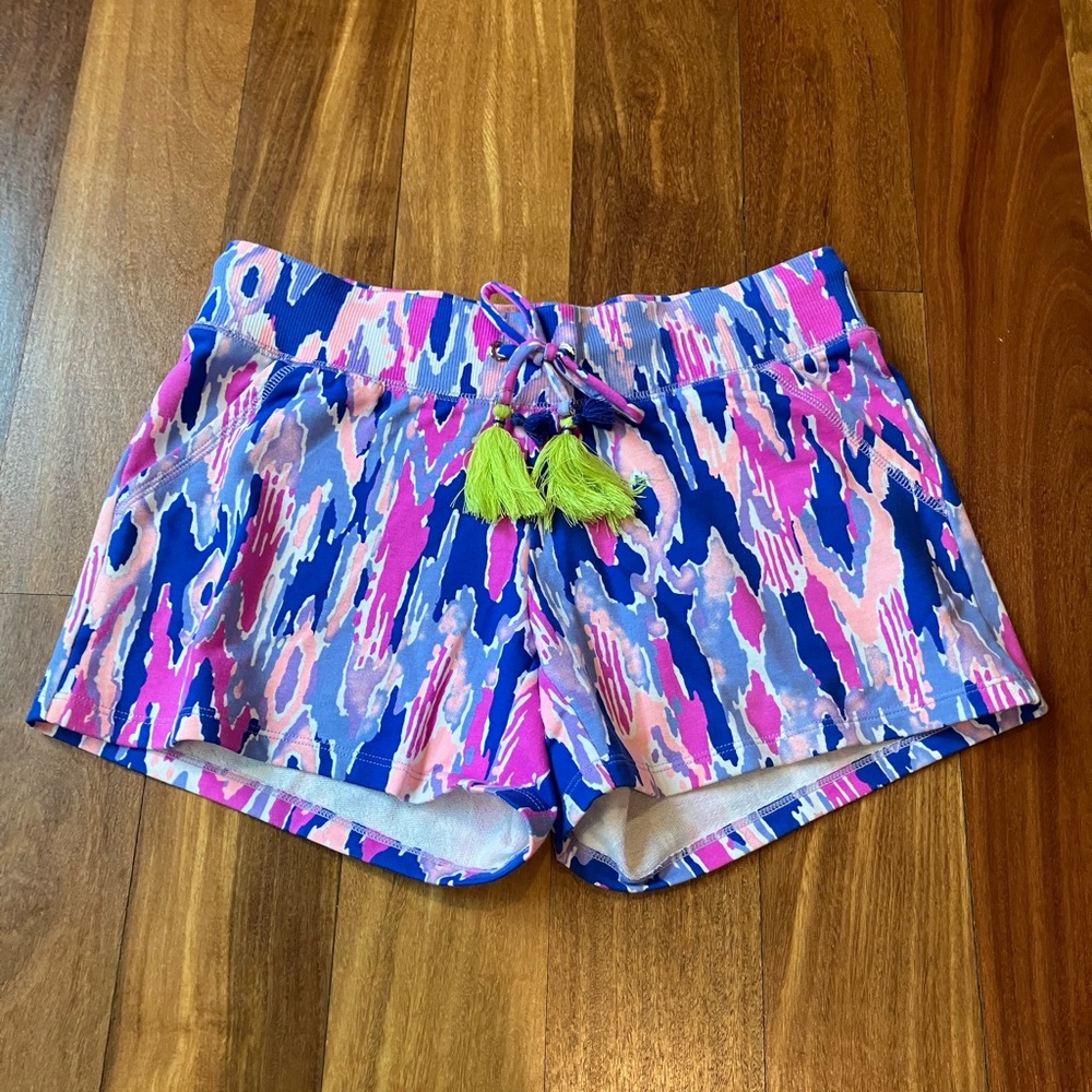 Lilly Pulitzer Pink and Blue Athletic Shorts Vibrant Design